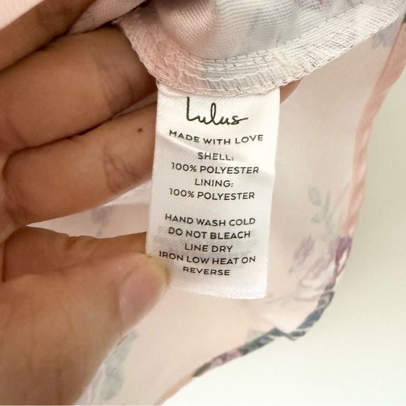 NWT Lulu’s Unbelievably Lovely Pink Floral Babydoll Empire Waist Mini Dress XL - Picture 8 of 8